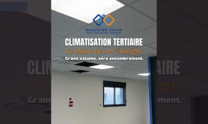 Climatisation industrielle gaine textile et cassettes bureaux Minodier EGCM.