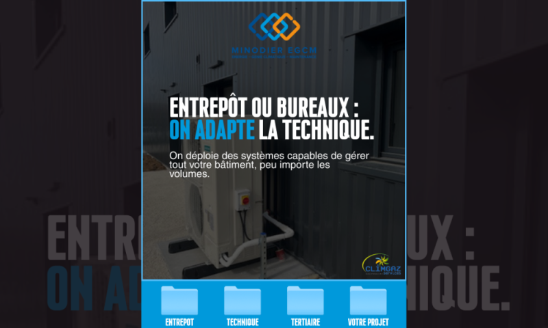 Unité extérieure Fujitsu installée par Minodier EGCM pour un bâtiment tertiaire.