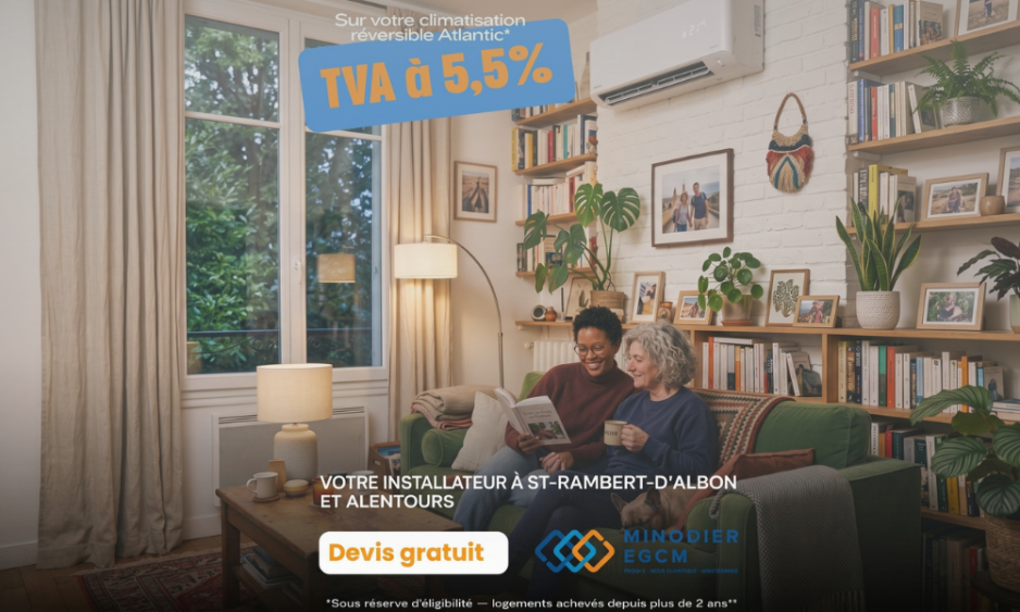 Installation d'une climatisation réversible à Anneyron par Minodier EGCM, éligible à la TVA 5,5 %. Comment fonctionne une climatisation réve
